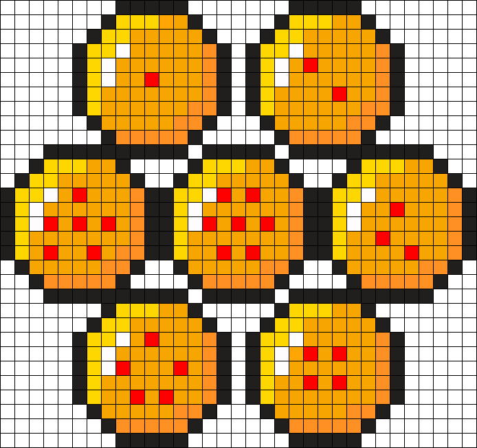 Dragonball Z Balls Perler Bead Pattern / Bead Sprite - Dragon Ball Perler Bead Clipart (694x652), Png Download