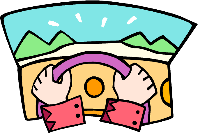 Cartoon Clipart Driving - Driving Clipart - Png Download (688x473), Png Download