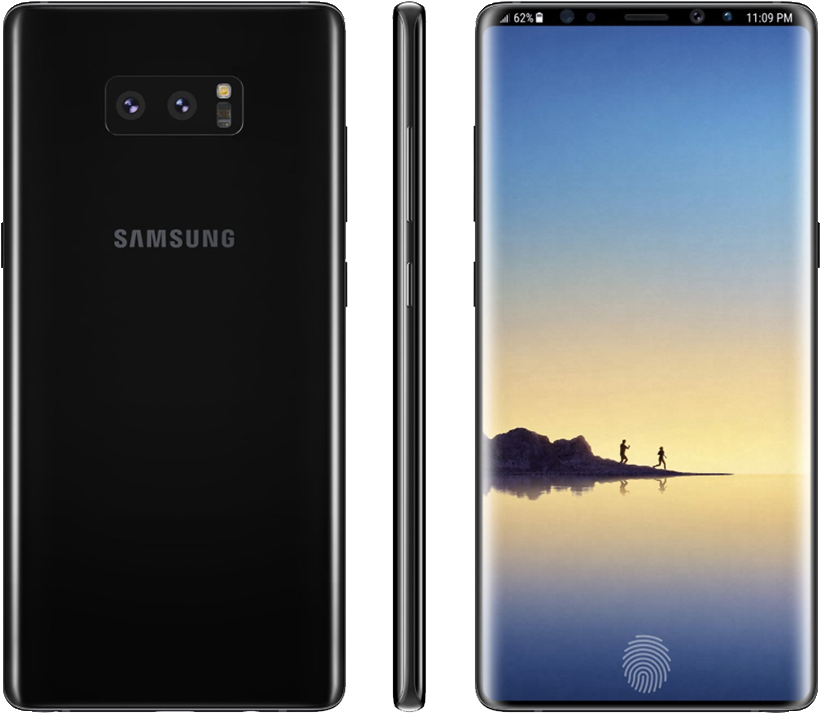 Samsung Galaxy Note 9 2018 Png Images - Galaxy Note 9 Midnight Black Clipart (1366x768), Png Download