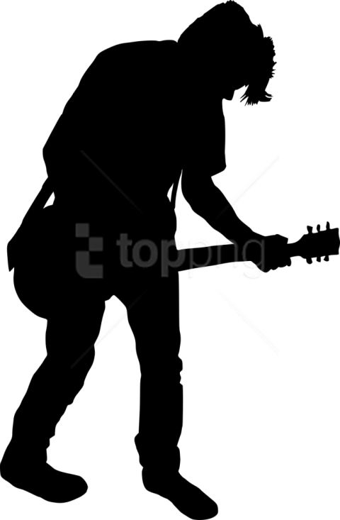 Free Png Electric Guitar Player Png - Guitar Player Silhouette Png Clipart (480x733), Png Download