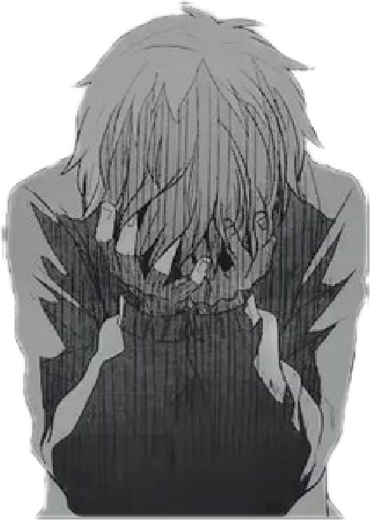 Anime Manga Sadness Broken Boy Grey Lost Ⓒ - Anime Boy Sad Clipart (636x892), Png Download