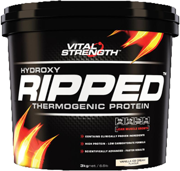 Vital Strength Hydroxy Ripped Clipart (627x634), Png Download