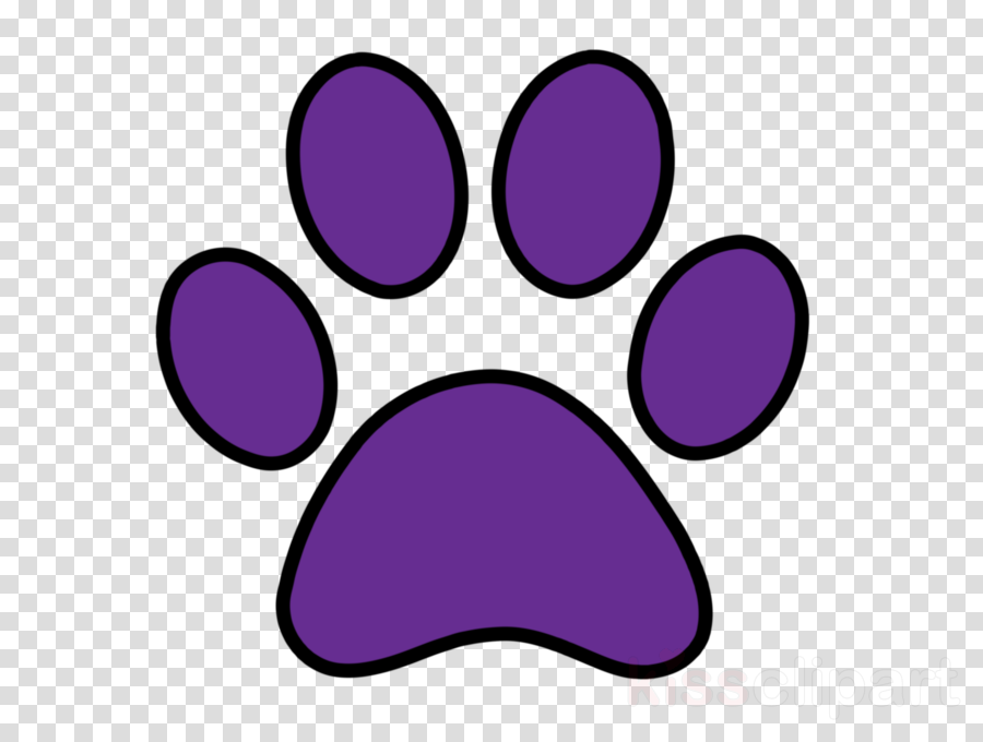 Purple Dog Prints Clipart Dog Paw Cat - Purple Paw Prints Png Transparent Png (900x680), Png Download