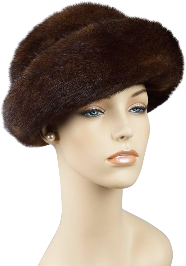 Vintage Russian Mink Hat Cloche Sz 22 1/2 - Lace Wig Clipart (1058x1058), Png Download