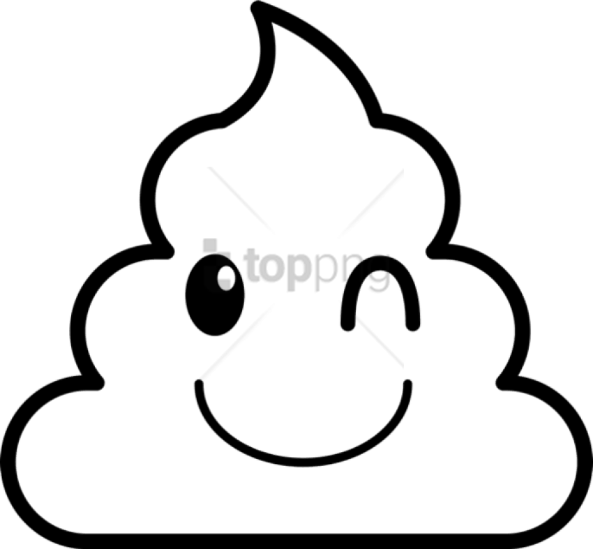 Free Png Download Cute Poop Coloring Pages Png Images - Poop Emoji Coloring Page Clipart (850x787), Png Download
