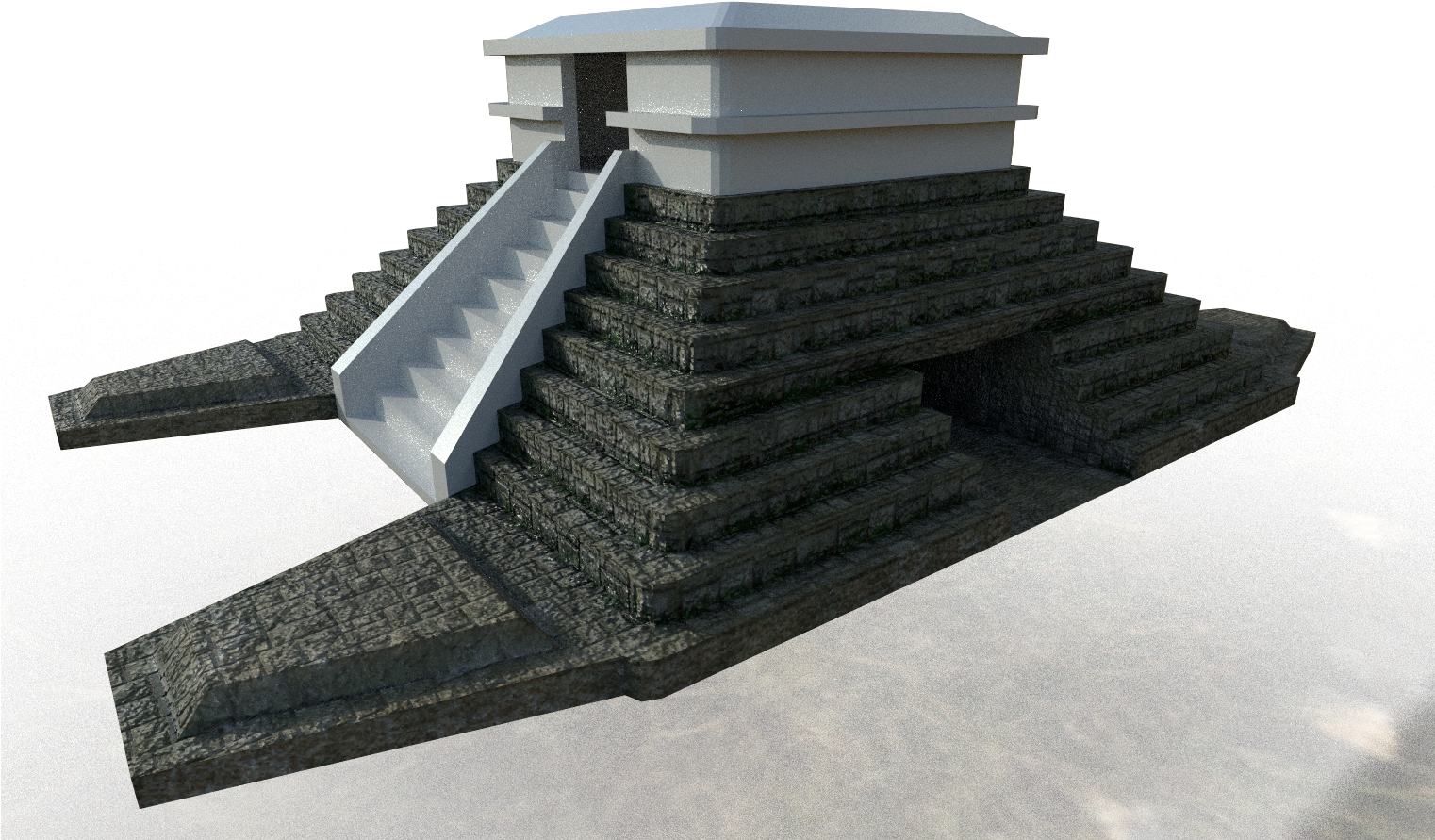 A Model Of A Game Ready Aztec Pyramid I'm Working On, Clipart (1522x891), Png Download