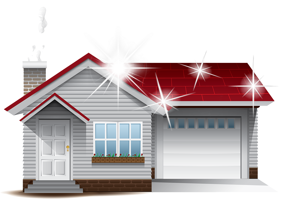 Sparkling Roof - House Clipart (1000x726), Png Download