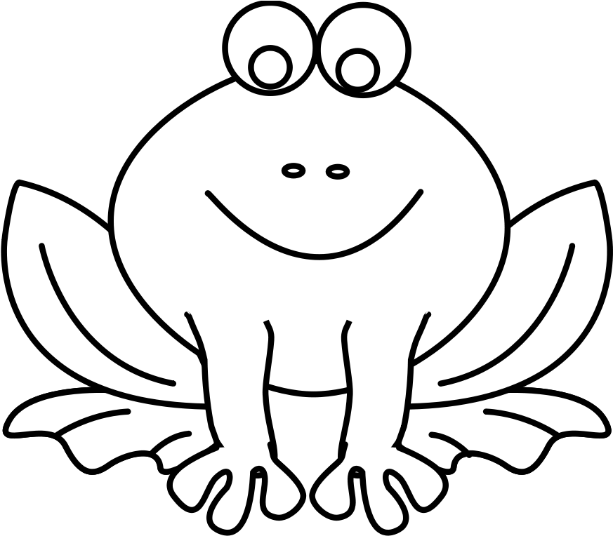 Frog Png Transparent Outline - F For Frog Coloring Page Clipart (600x526), Png Download