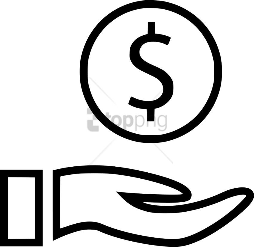 Free Png Hand With Dollar Sign Png Image With Transparent - Dollar Sign Png White Clipart (850x824), Png Download