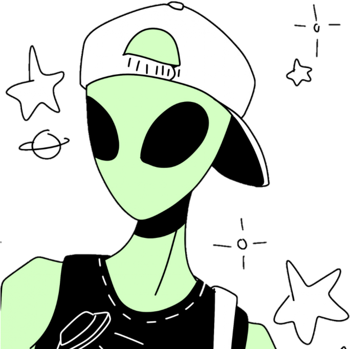 Alien Penelusuran Google Overlays Instagram Pinterest - Alien Drawing Clipart (700x700), Png Download