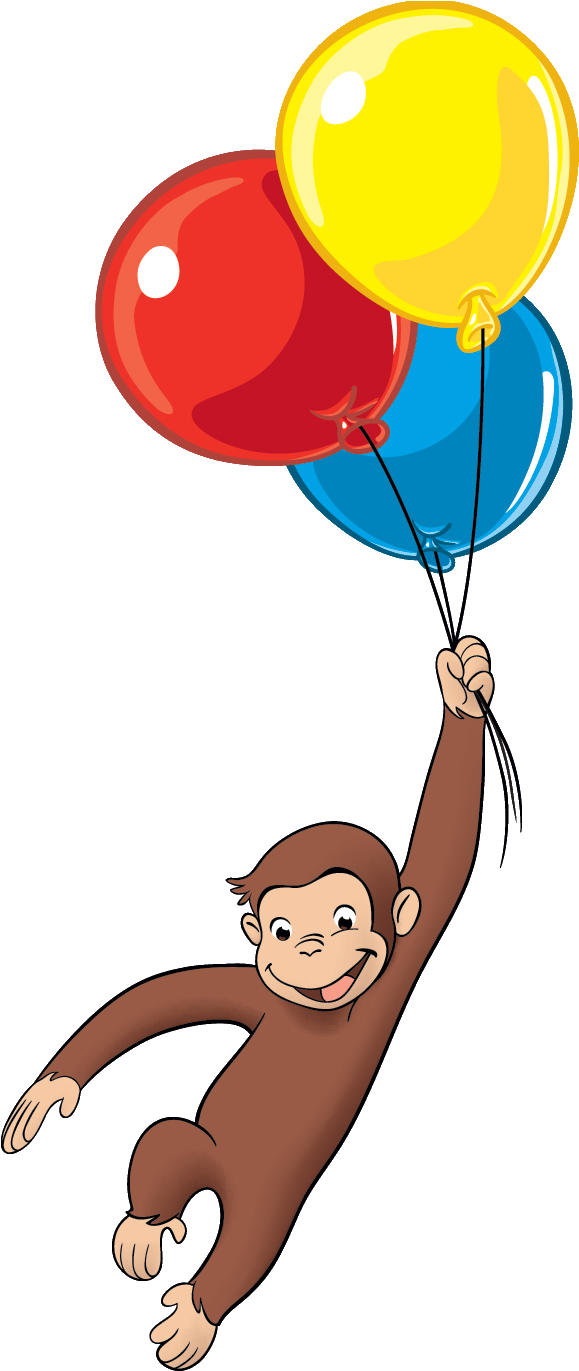28 Collection Of Curious George With Balloons Clipart - Curious George Balloons Png Transparent Png (578x1437), Png Download