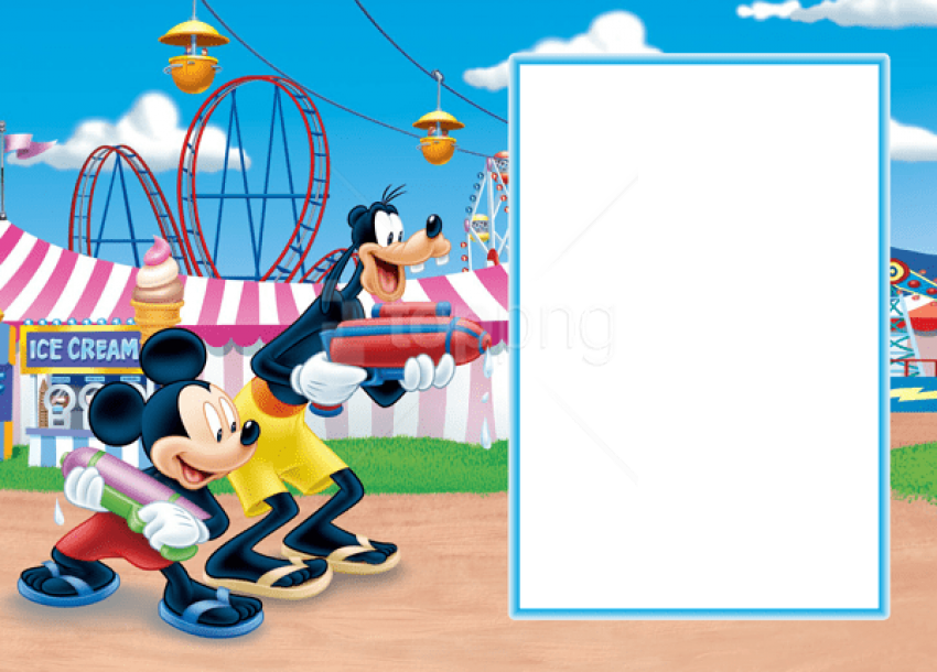 Free Png Best Stock Photos Mickey Goofy Transparent - Disney Photo Frame Png Clipart (850x610), Png Download