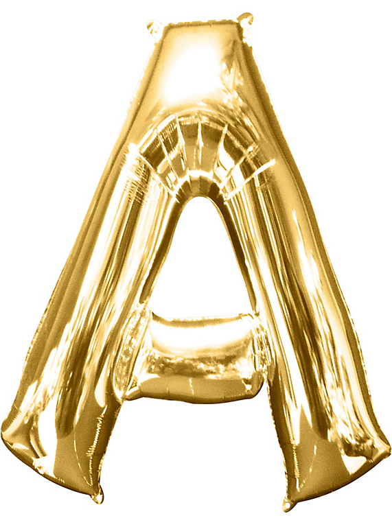 34inch Gold Letter Balloons - Gold Letter A Balloons Png Clipart (570x1080), Png Download