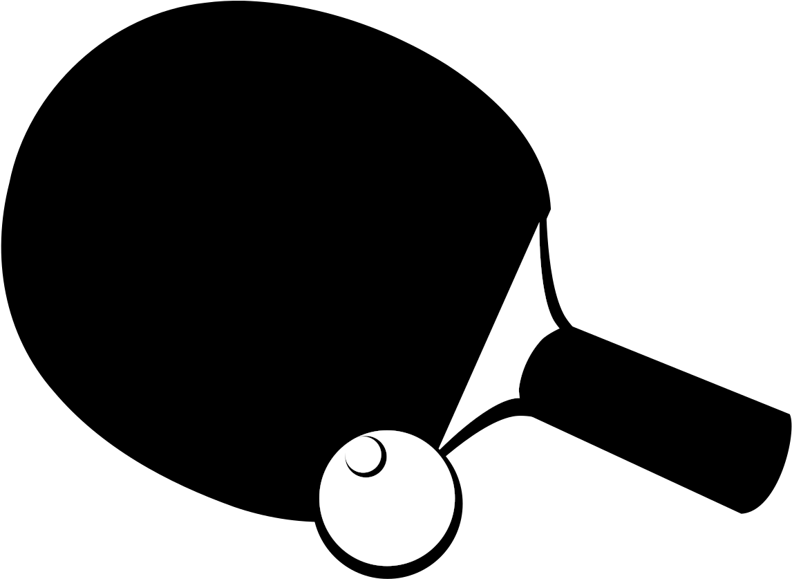 Ping Pong Clipart Black And White - Ping Pong Paddle Black And White - Png Download (640x480), Png Download