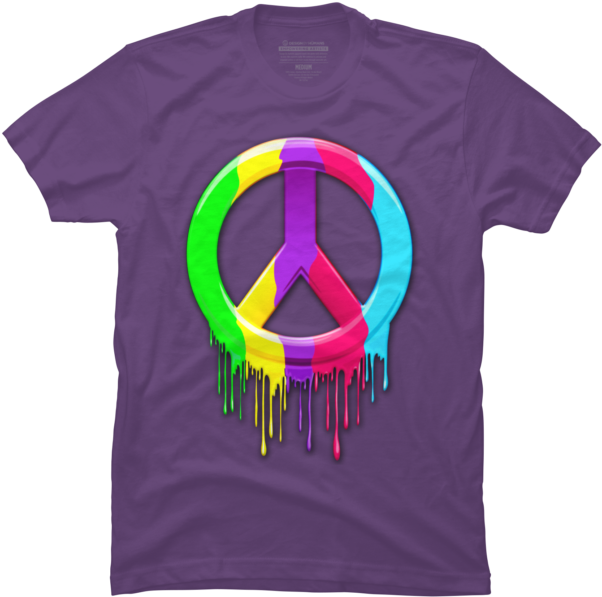 Peace Sign Dripping Rainbow Paint - Prometheus School Of Running Away From Things Clipart (650x650), Png Download