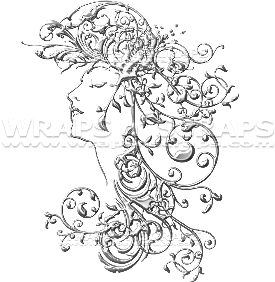 Flourishes - Chromium - Floribunda Clipart (1000x1000), Png Download