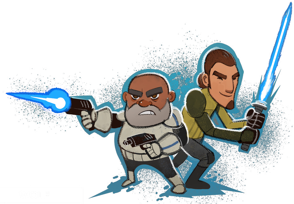 Captain Rex Ahsoka Tano Anakin Skywalker Kanan Jarrus - Captain Rex And Kanan Clipart (943x654), Png Download