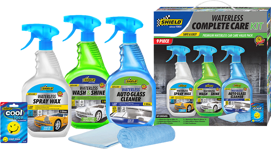 Shield Chemicals Slider Waterless Wash N Shine Kits - Cleaning Liquid And Chemicals Clipart (969x600), Png Download