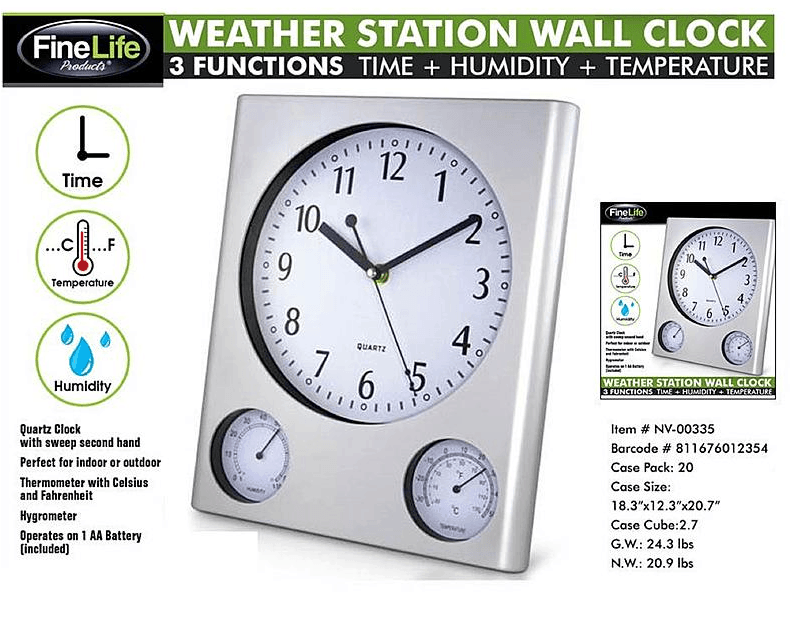 Perfect For Indoor Or Outdoor Use, The Finelife Weather - Quartz Clock Clipart (1200x628), Png Download