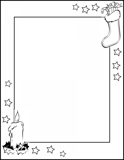 Christmas Borders Coloring Pages Clipart (505x650), Png Download
