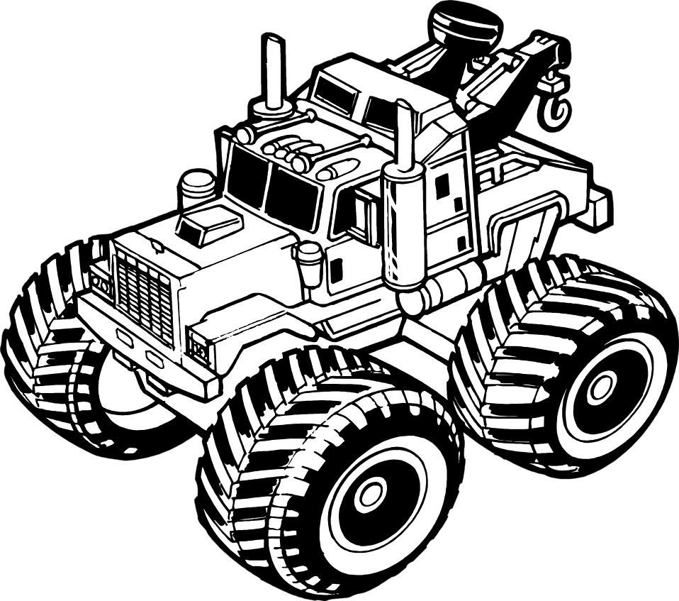Tow Truck No Background Clipart Clipartfest - Toy Truck Clipart Black And White - Png Download (958x847), Png Download