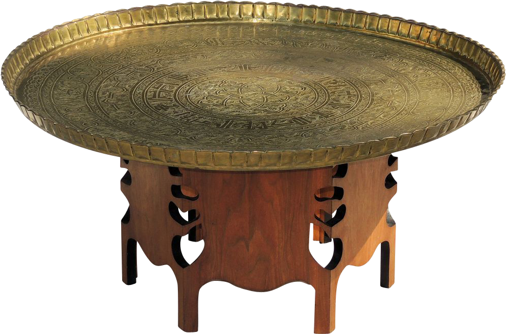 Vintage Brass Top Coffee Table Image And Description - Brass Top Coffee Table New Clipart (1017x763), Png Download