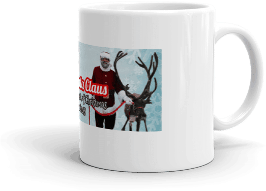 Santa Larry Claus Of Dallas Texas - Coffee Cup Clipart (600x600), Png Download