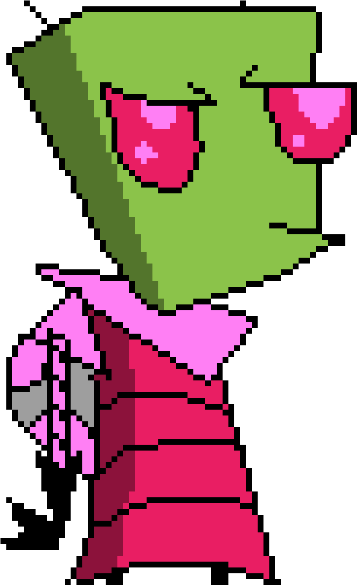 Invader Zim - Pixel Art Circle Clipart (1200x1200), Png Download