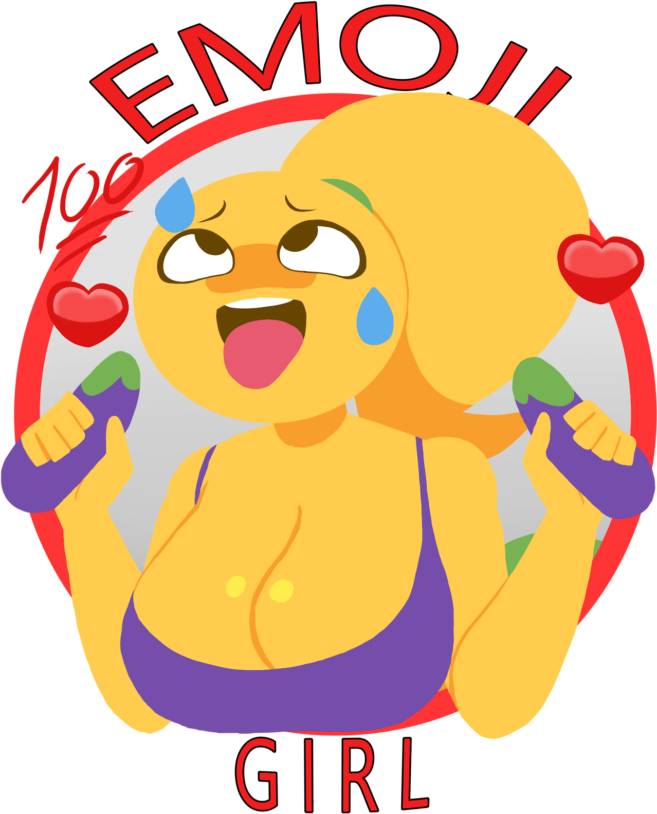 Eggplant Emoji Png Cropped Background - Emoji Girl Rule 34 Clipart (1280x1591), Png Download