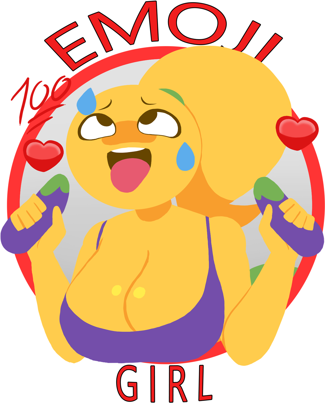Eggplant Emoji Png Cropped Background - Emoji Girl Rule 34 Clipart - Large ...