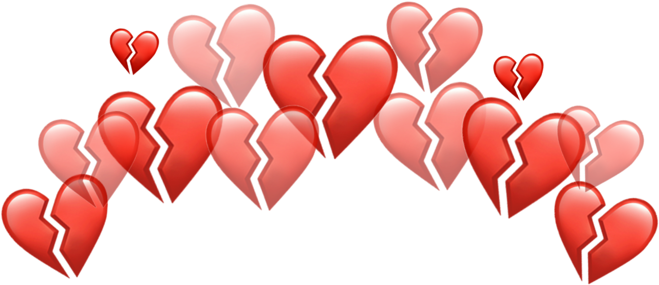 Broken Brokenheart Red Sad Heart Heartred Redheart - Heart Clipart (1615x1473), Png Download