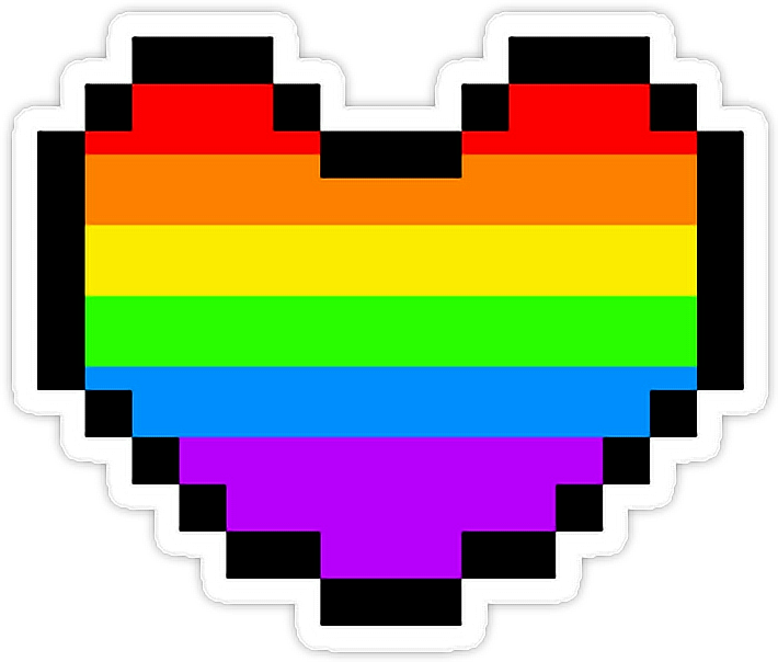 Rainbow Heart Pride Tumblr Emoji - Sticker Pixel Clipart (710x604), Png Download