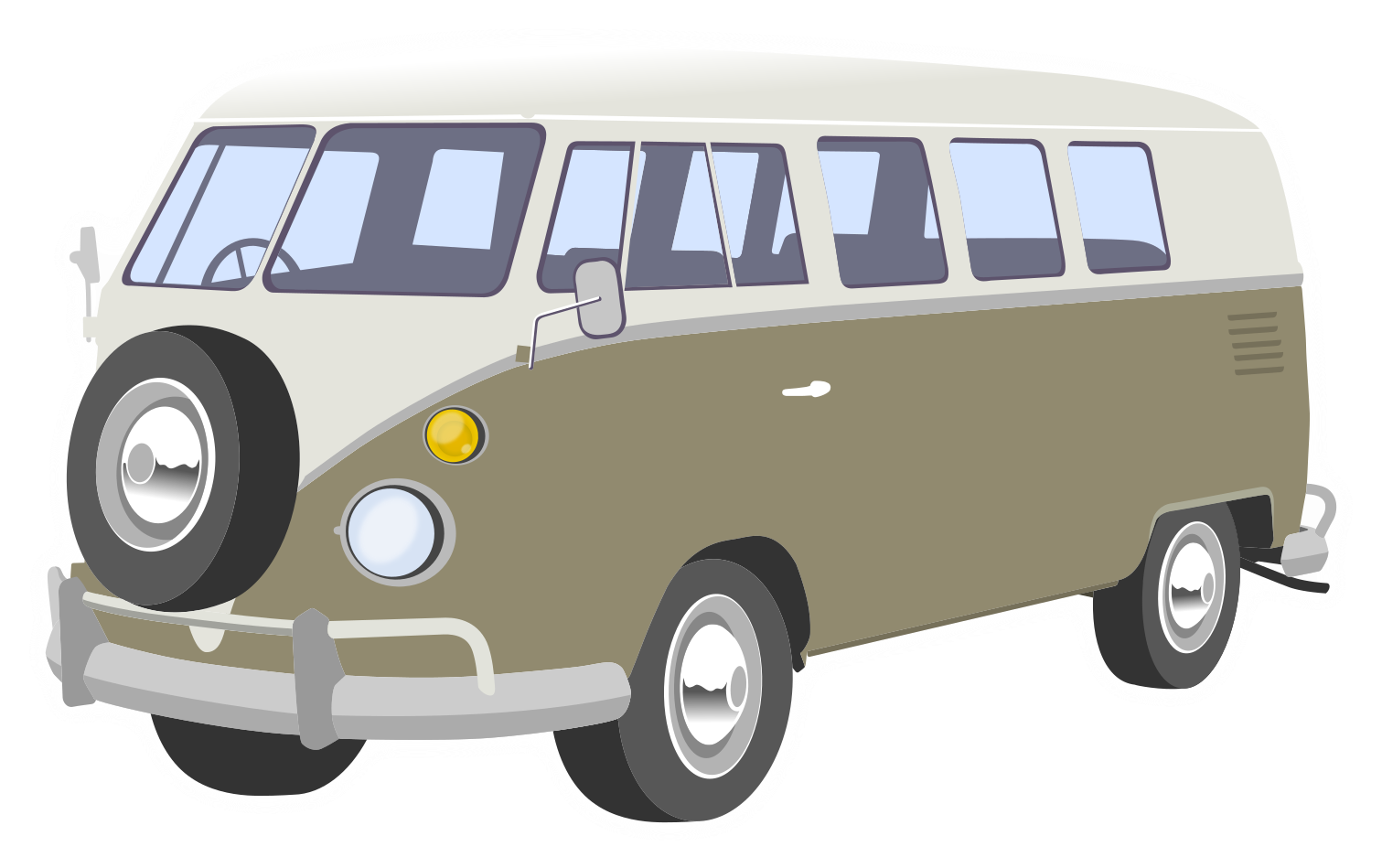 Camping Save Icon - White Volkswagen Bus Vector Clipart (800x500), Png Download