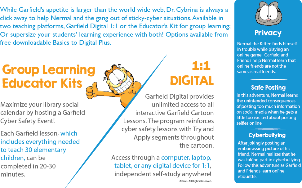 Garfield's Cyber Safety Adventures - Graphic Design Clipart (974x606), Png Download