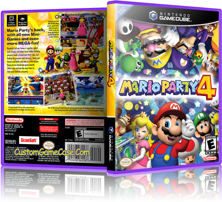 Mario Party 4 Front Cover - Mario Party 4 Gcn Clipart (800x685), Png Download