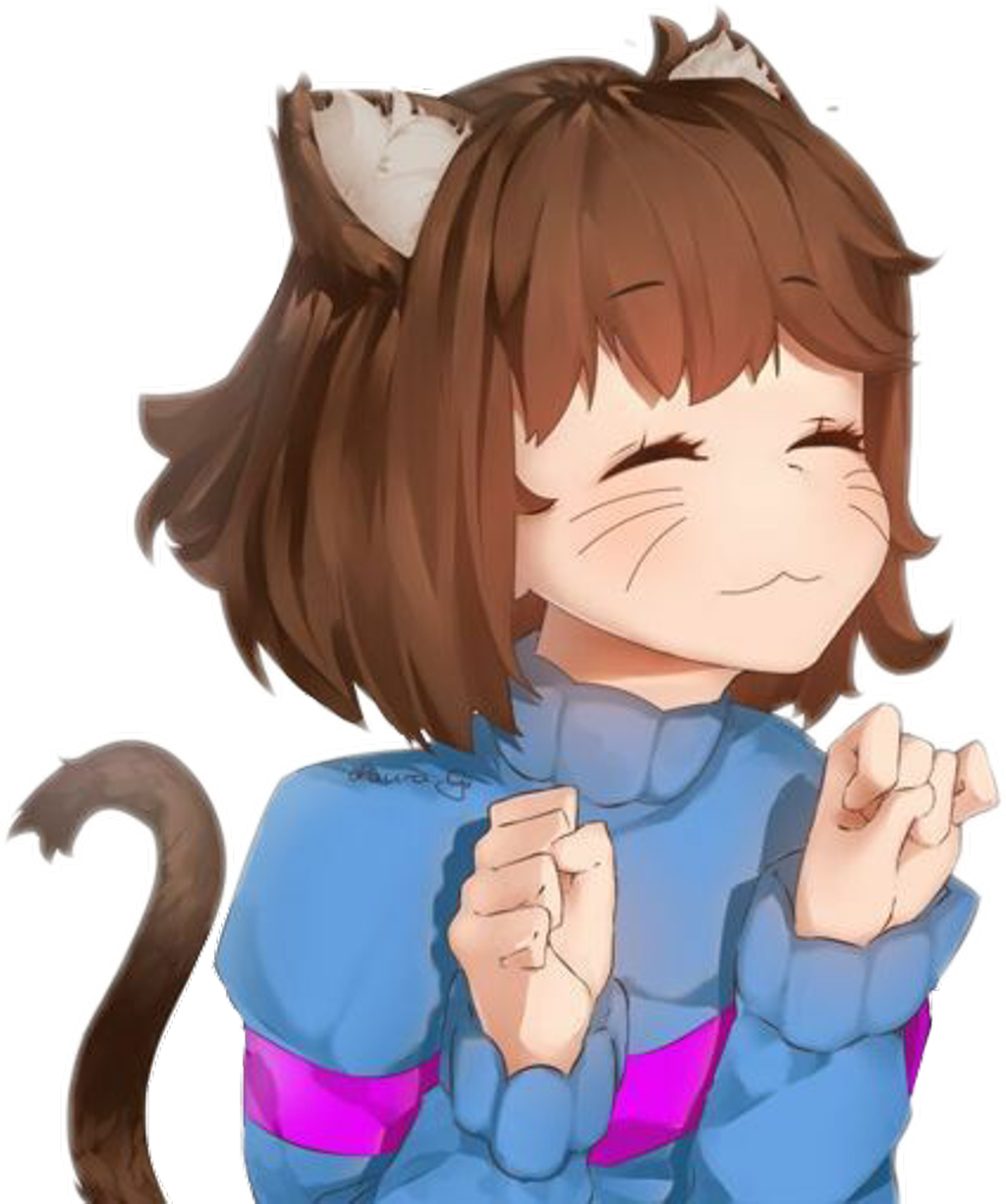 #anime #neko #frisk #undertale #undertalefrisk - Cat Frisk Clipart (1024x1226), Png Download