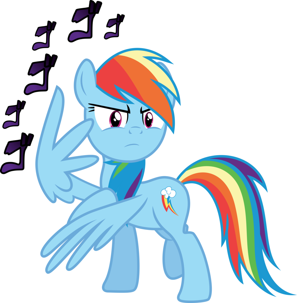 Jojo Menacing Transparent - Friendship Is Magic Rainbow Dash Clipart (1004x1024), Png Download