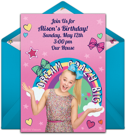 Jojo Siwa Birthday Online Invitation - Jojo Siwa Birthday Invitations Clipart (650x650), Png Download