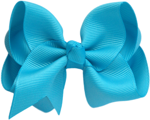 3 Inch Solid Color Hair Bows - Blue Hair Bow Png Clipart (600x600), Png Download