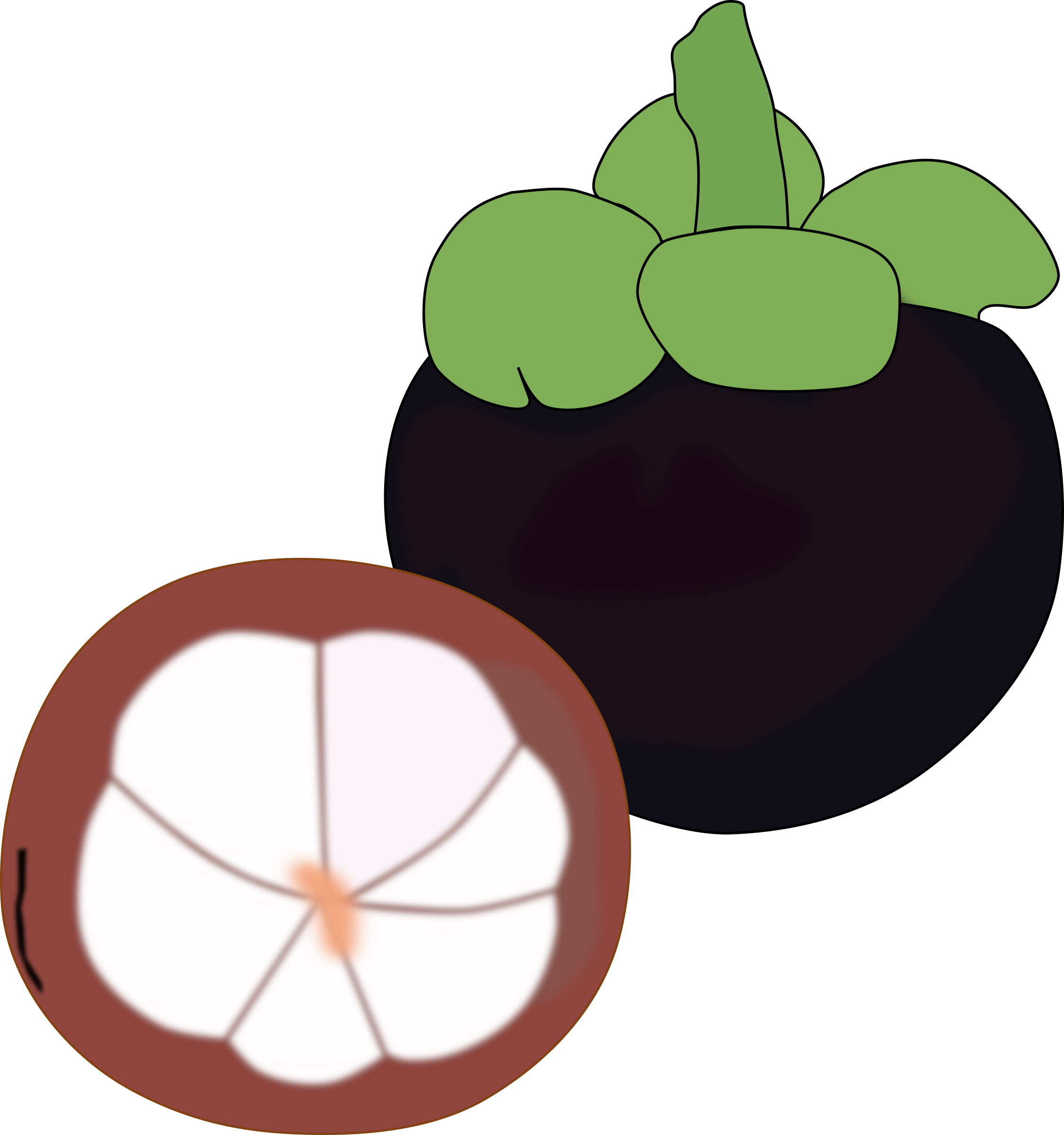 Flat, Fruit, Fuzzy - Mangosteen Clipart - Png Download (2249x2400), Png Download