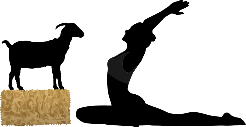 Clipart Goat Yoga - Silhouette - Png Download (835x432), Png Download