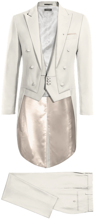 White 3-piece Tailcoat - White Tie Clipart (400x800), Png Download