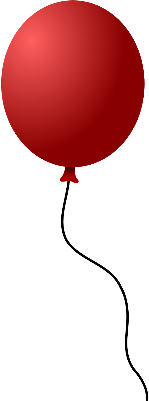 Birthday Balloon Red - One Balloon Clipart (640x1280), Png Download