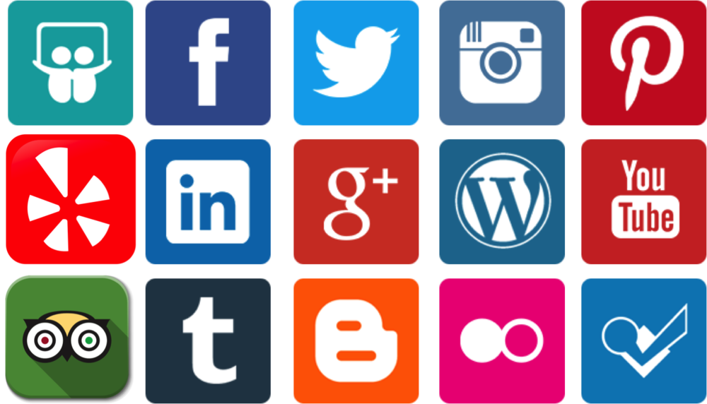 Yelp Icon Png - Social Icons Flat Png Clipart (1000x572), Png Download