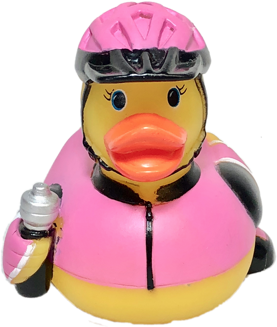 Biker Cyclist Rubber Duck Clipart (963x1135), Png Download