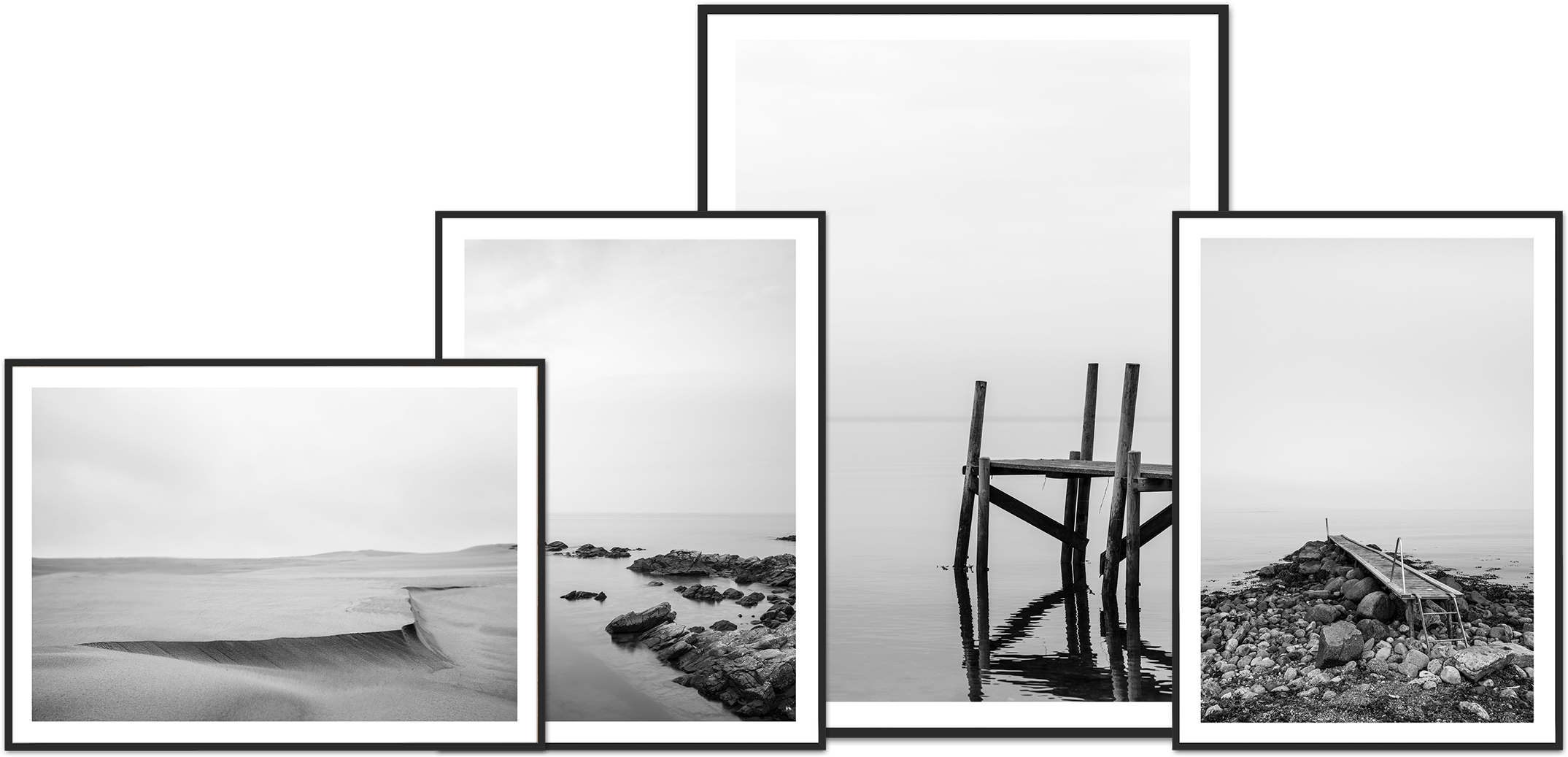 Black And White Posters - Monochrome Clipart (2200x1100), Png Download