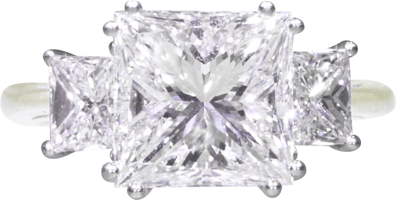 High Jewelry Princess Cut Diamond Ring - Engagement Ring Clipart (1361x1361), Png Download