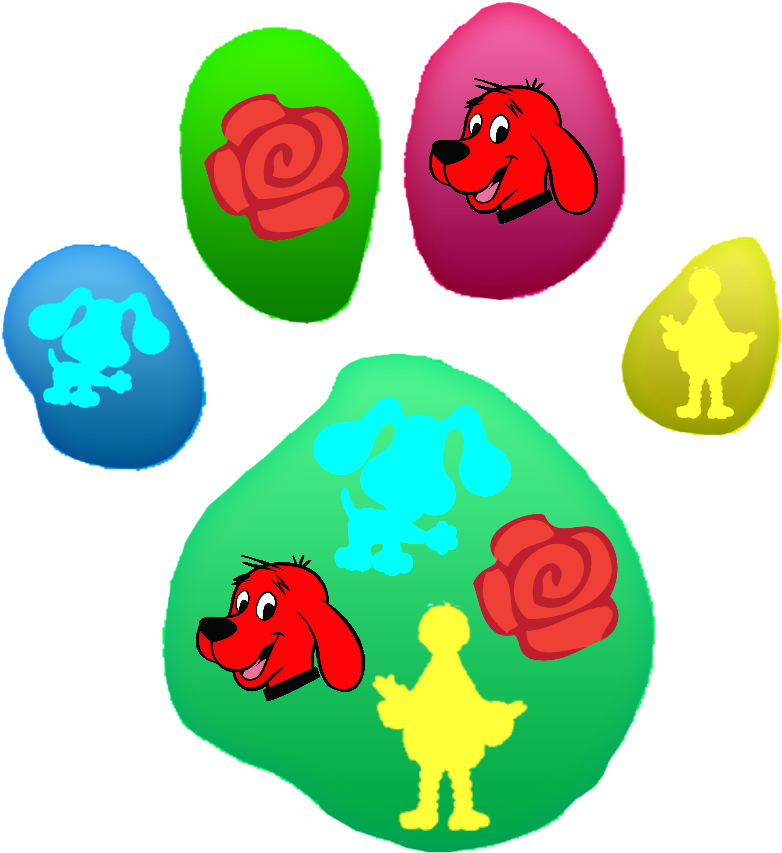 Big Dino Dog Paw Print Clipart (882x905), Png Download