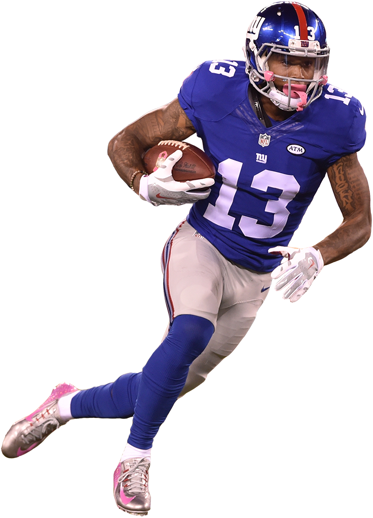 New York Giants Nfl By Nicolopez On - Odell Beckham Jr Transparent Clipart (734x1020), Png Download