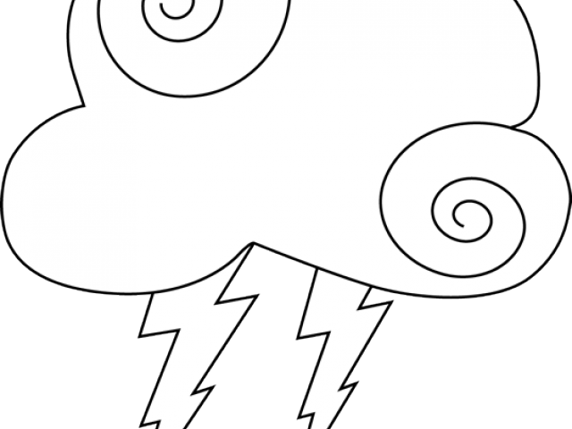 Lightning Clipart Dark Clouds - Cartoon - Png Download (640x480), Png Download